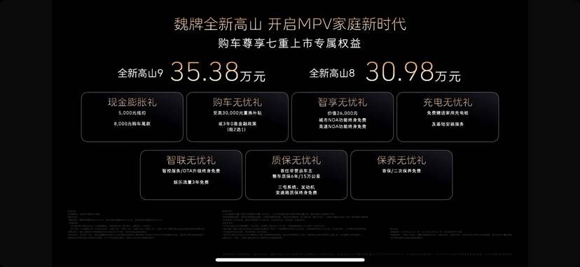 魏牌高山双车上市，30.98万起杀入高端家用MPV市场