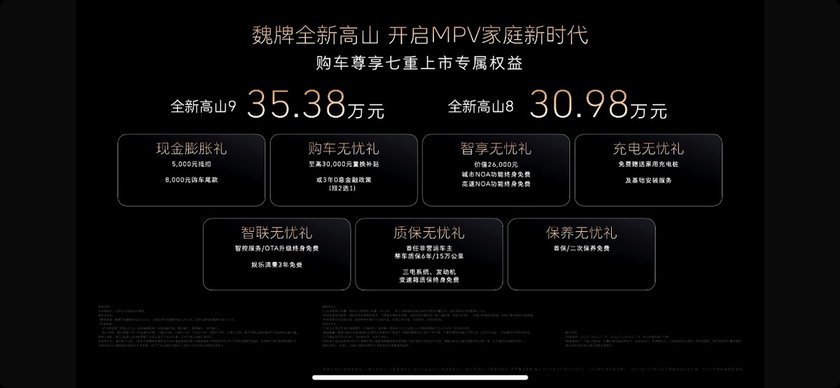 魏牌全新高山正式上市 开启MPV家庭新时代
