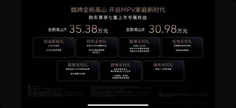 魏牌全新高山正式上市！30.98万元起，开启家庭MPV新时代