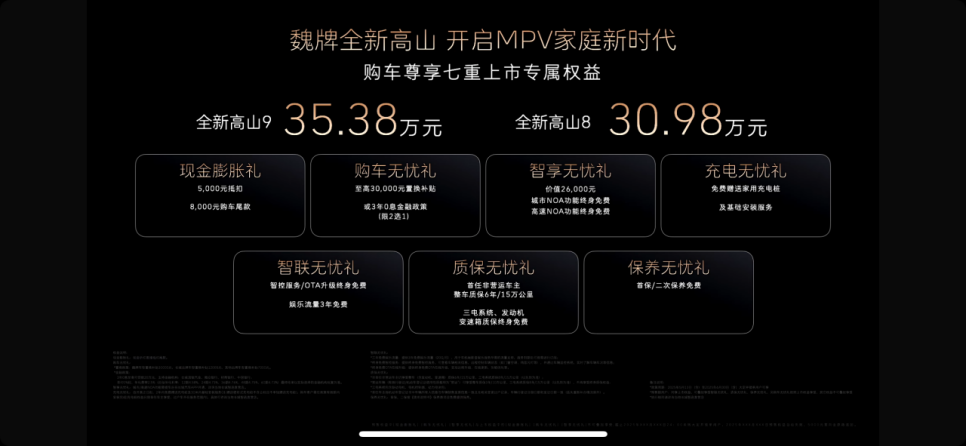 魏牌全新高山正式上市 高山8 30.98万元/高山9 35.38万元