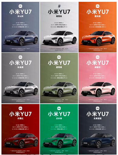 小米YU7渲染图