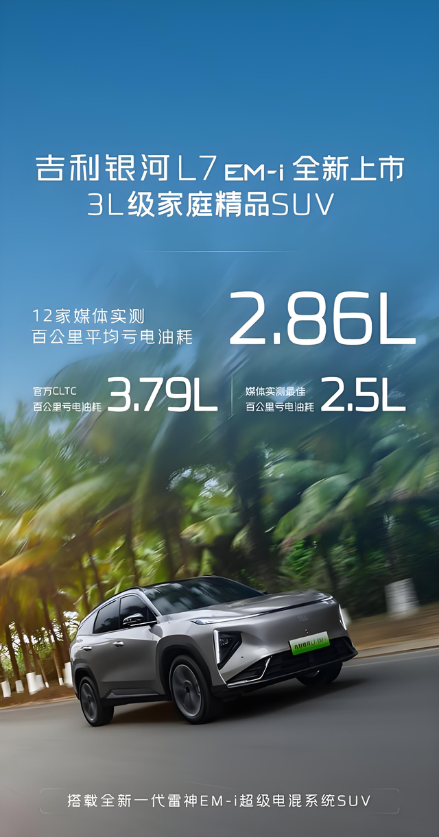2025 购车补贴持续加码，银河 L7凭 “三省” 成家庭 SUV 优选