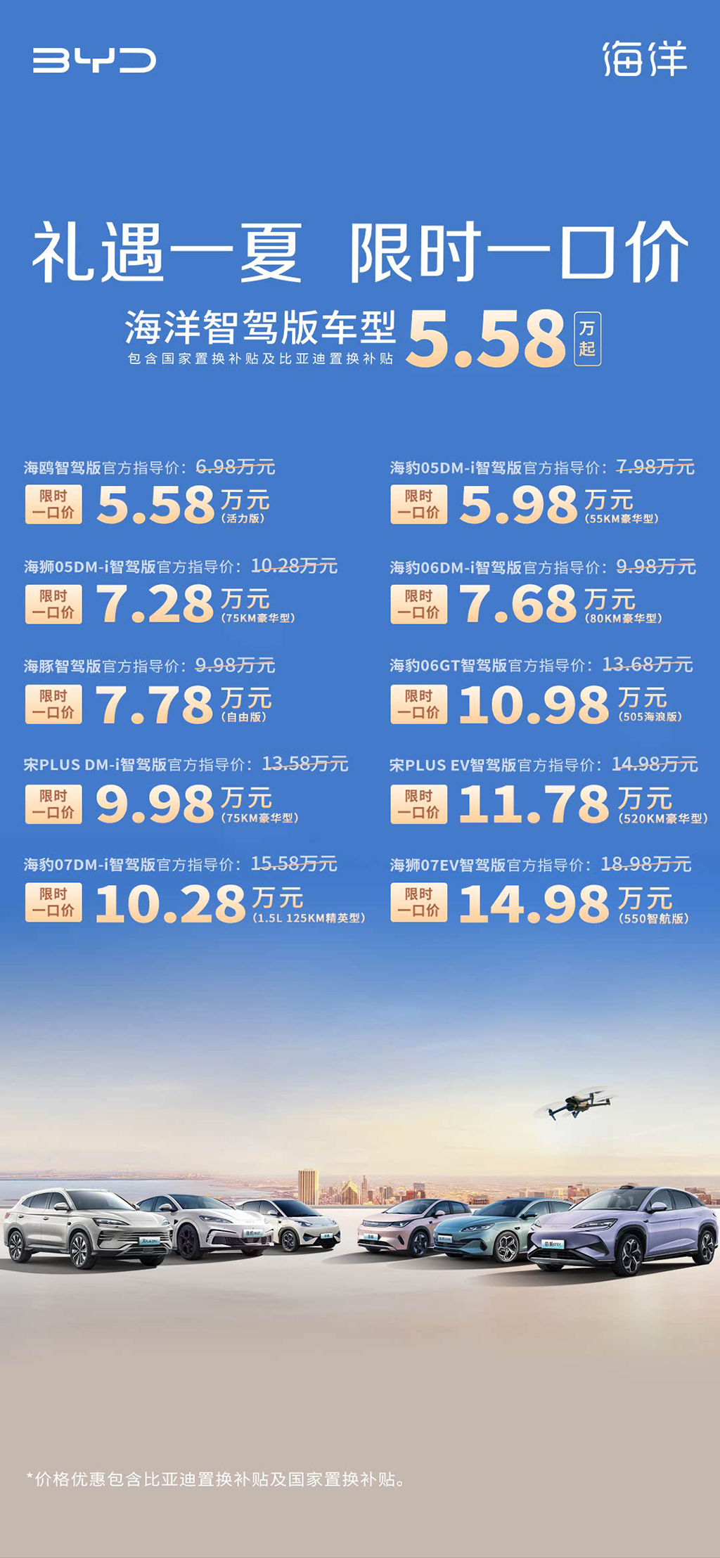 最低5.58万起！比亚迪10款智驾版车型组团“一口价”！