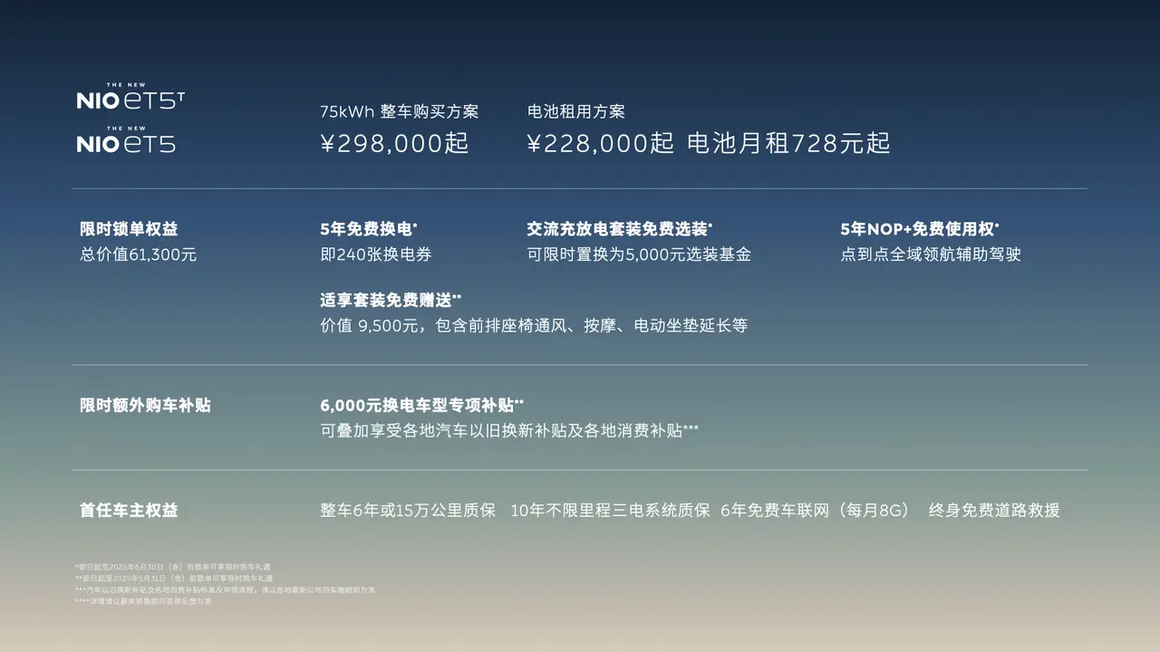 超500项升级，蔚来新ET5、新ET5T上市，售价29.8万元起