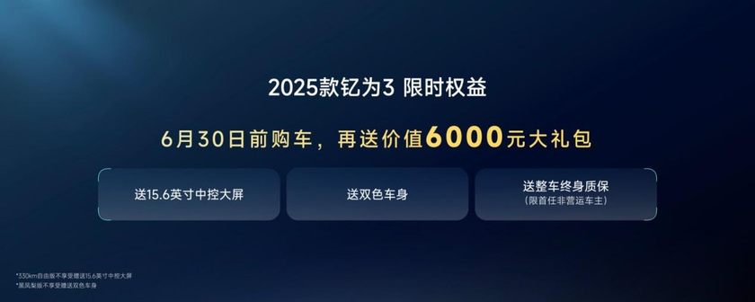 2025款钇为3购车指南：五大礼包+三大限时权益