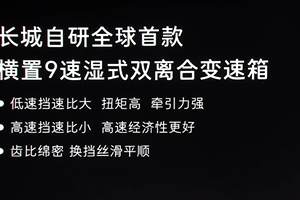 哈弗猛龙燃油版搭载全球首款横置9DCT湿式双离合变速箱