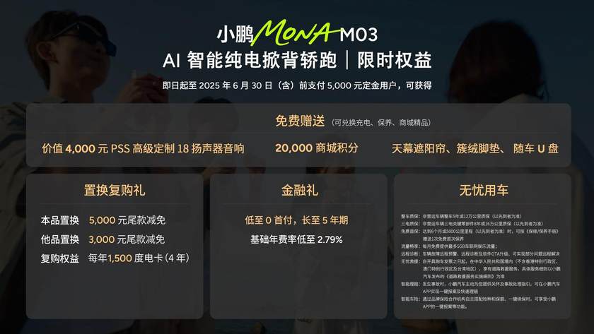 同级最强智能辅助驾驶 五大科技配置升级 小鹏MONA M03加推4款新版型
