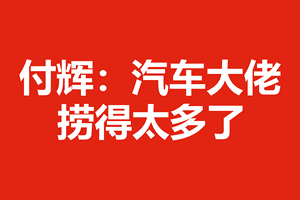 付辉：汽车大佬捞得太多了