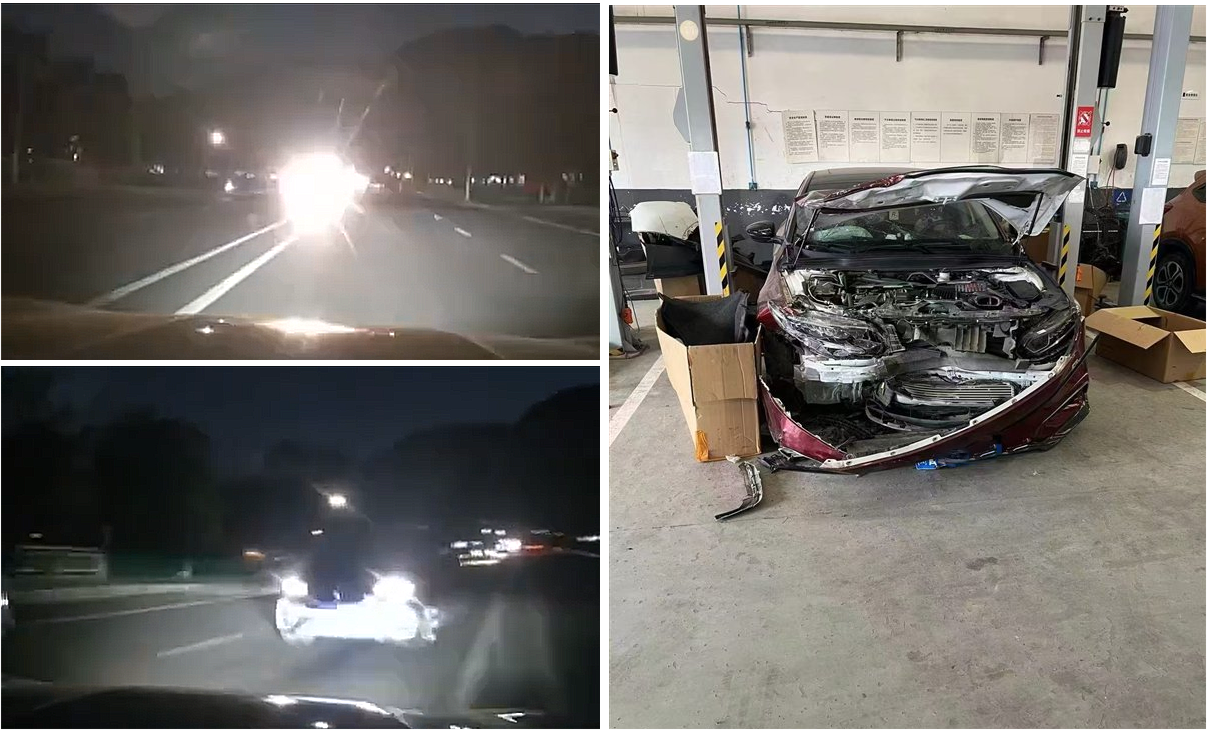 英菲尼迪车主遭遇对向车辆远光频闪，双车交会时错误决定直接撞击