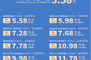 直降5.3万！比亚迪智驾版全系大促，海豹07等22款车型限时一口价