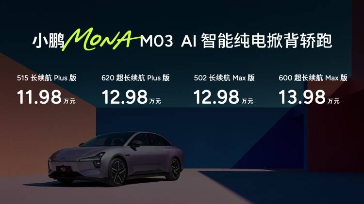 11.98万元起！小鹏MONA M03加推4款新版型升级上市