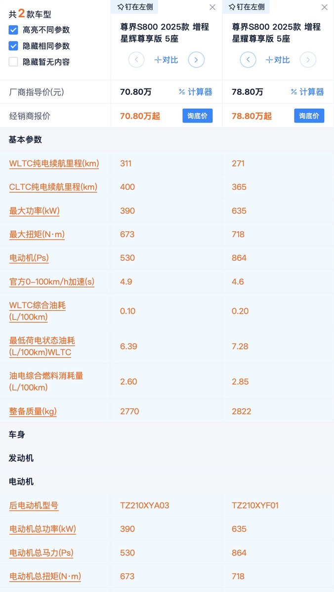 尊界S800配置分析：4座版与5座版有何差异？选哪款车型最合适？