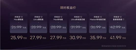 阿维塔12焕新升舱 2025款到手价25.99万起，性价比爆棚