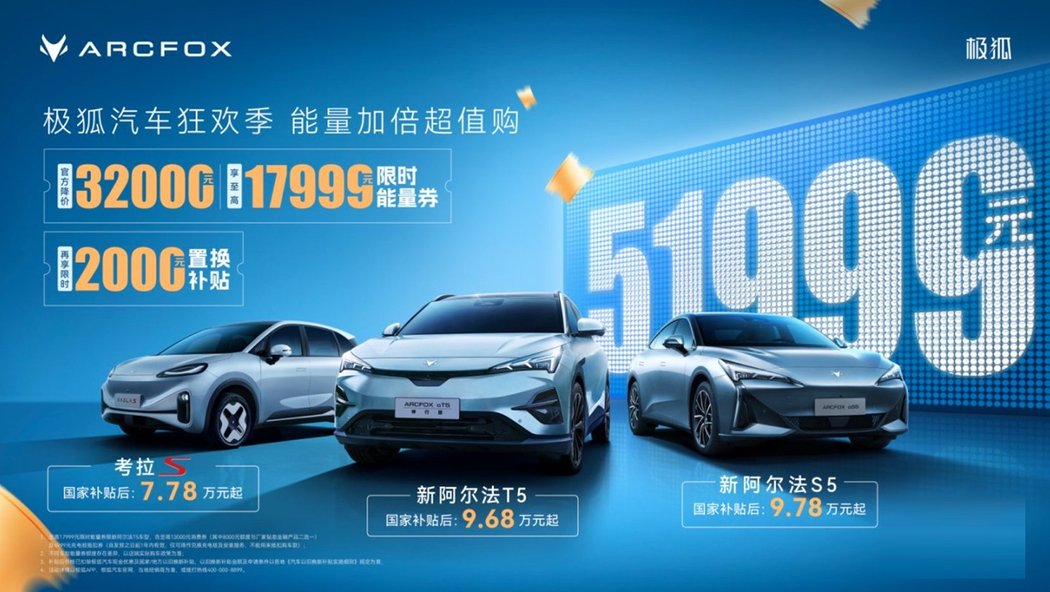 比参数？比价格？极狐：国补后7.78万起标配宁王电池