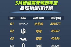 5月智驾销量出炉：比亚迪一骑绝尘