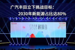 广汽丰田立下挑战目标：2030年新能源占比达80%