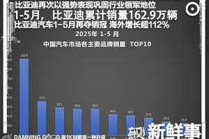 强者恒强！比亚迪汽车1-5月销量断层领先！海外增长超112%