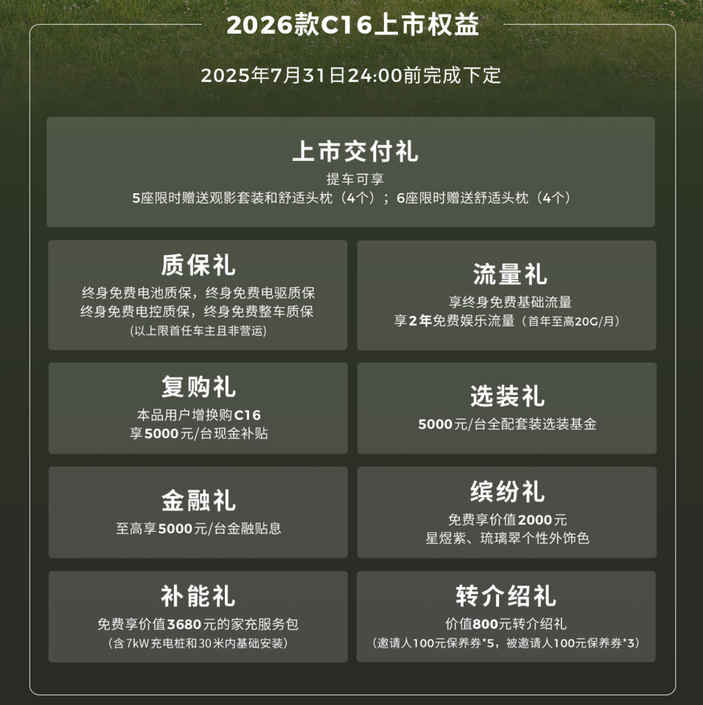 2026款零跑C16上市，15.18万起，冰箱、彩电都有