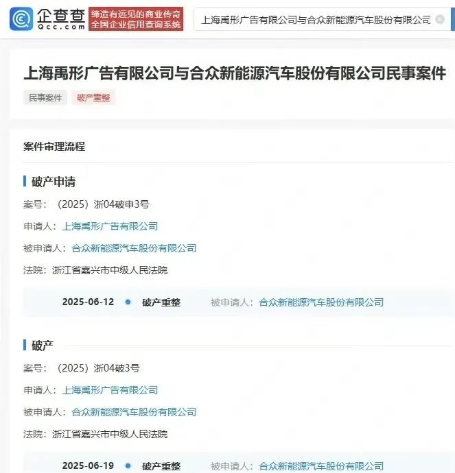重磅！哪吒汽车正式被申请破产