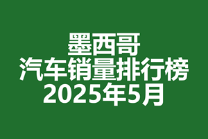 墨西哥汽车销量排行榜 | 2025年5月