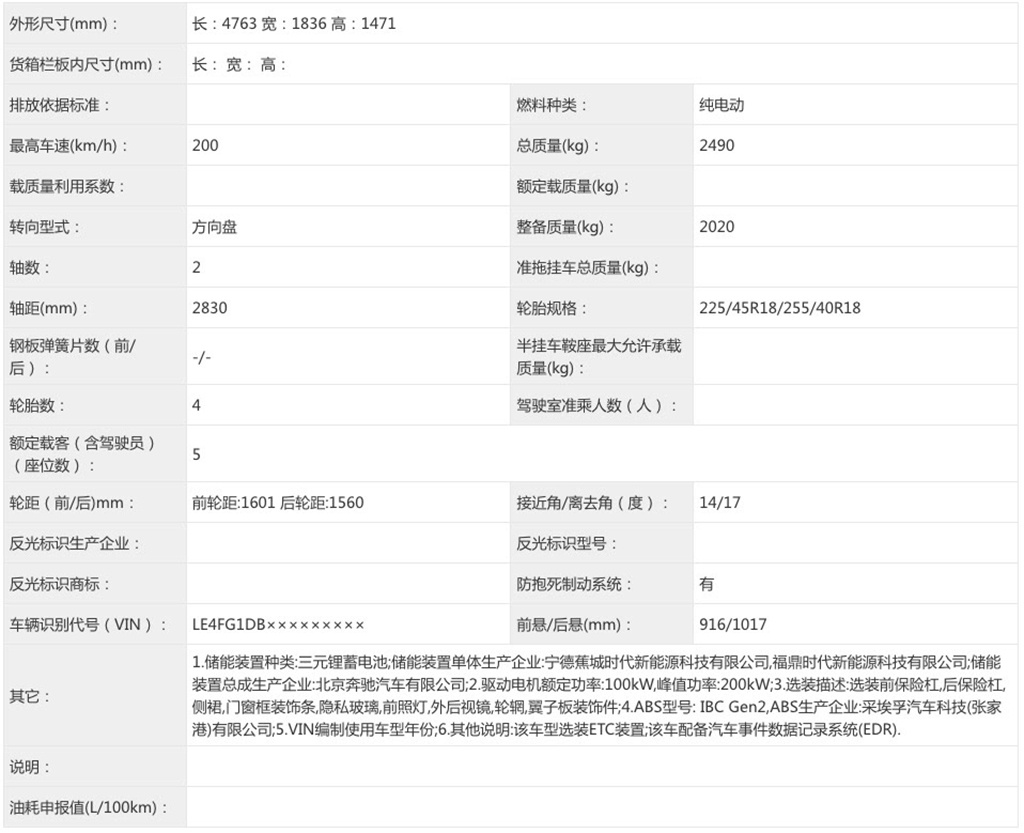 定价是关键！国产奔驰CLA L纯电版申报图解读