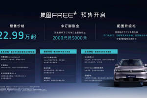 22.99万起，岚图FREE+开启预售 满配华为全家桶上车