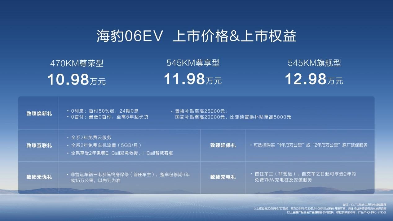 10.98万元起，最高续航545公里，比亚迪海豹06EV北京区域上市