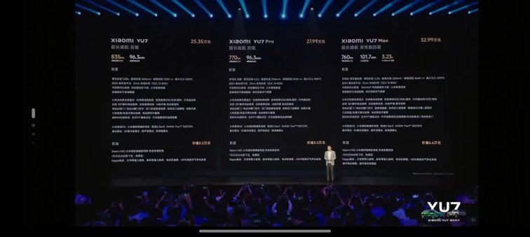 小米YU7上市，25.35万起售，建议选Pro版本