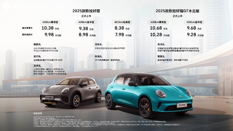 新增8大场景 2025款欧拉好猫限时换新价7.98万起