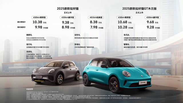 7.98万元起重构小型纯电价值标杆 2025 款欧拉好猫双车焕新上市