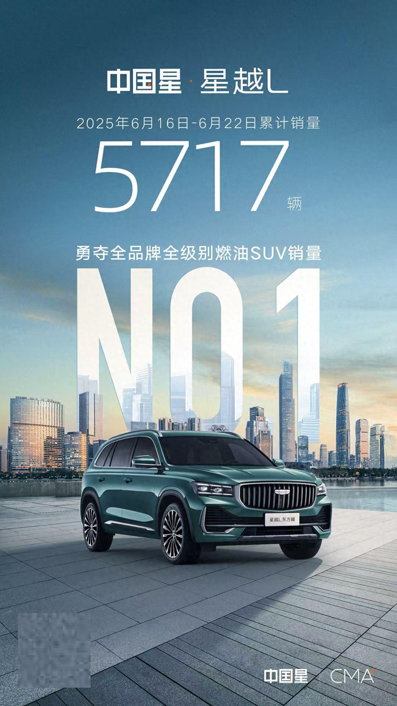 鱼与熊掌兼得，星越L上周销量又来到第一了！