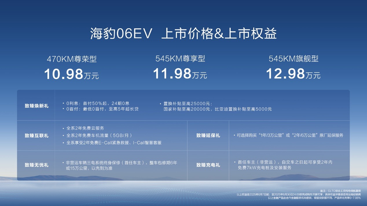 比亚迪全新家用轿跑！海豹06EV上市售价10.98万元~12.98万元