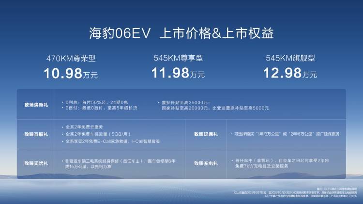 家用纯电轿跑新标杆！海豹06EV上市，售价10.98万起