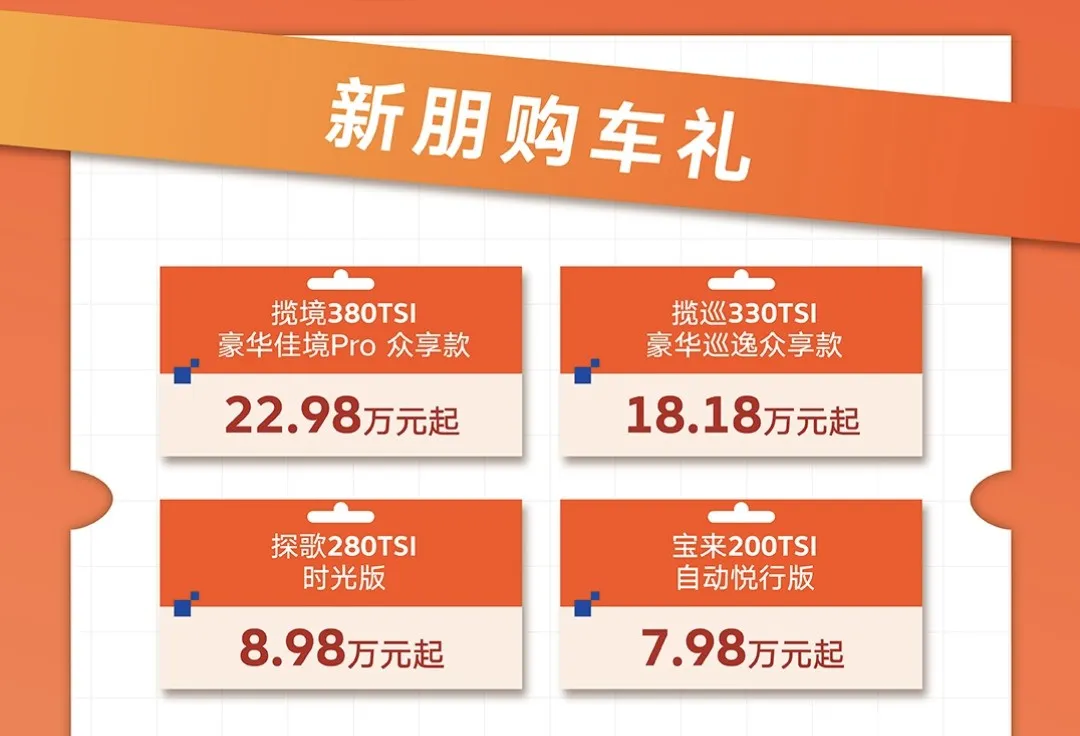 福利价+置换补贴+双终身质保，一汽-大众限时优惠放大招了！