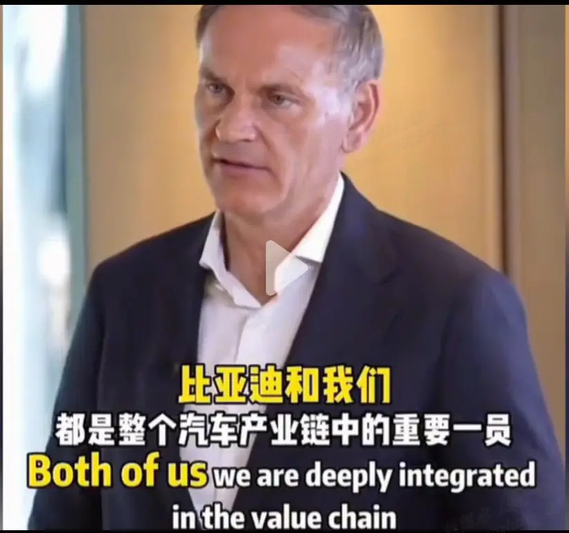 大众 CEO奥博穆谈中国车市：比亚迪是可敬对手 竞争倒逼技术升级