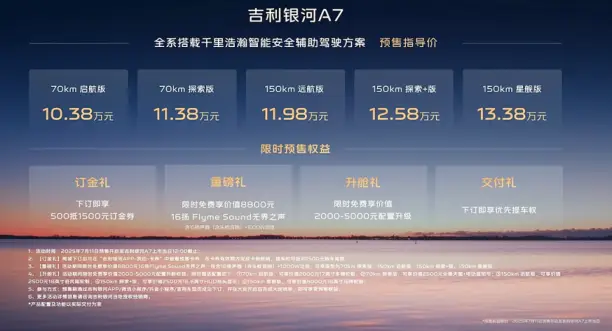 吉利银河又双叒叕踢馆！银河A7用10.38万预售价，让百万级行政座驾都汗颜？