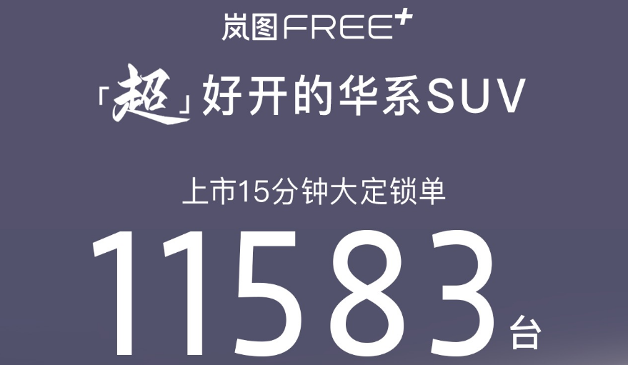21.99万起，上市15分钟爆单11583台！岚图FREE+要火？