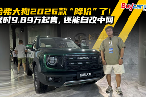 哈弗大狗2026款“降价”了！限时9.89万起售，还能自改中网