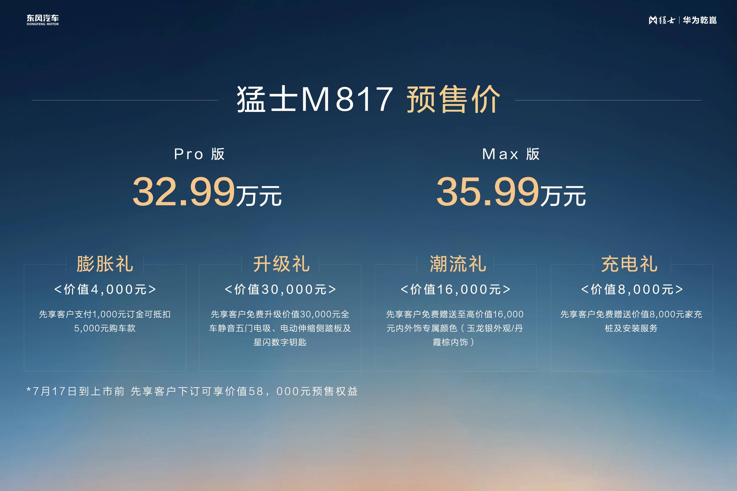 预售价32.99万起！猛士M817一车打通城野生活边界