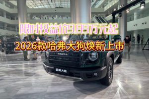 限时权益价9.89万元起，2026款哈弗大狗焕新上市
