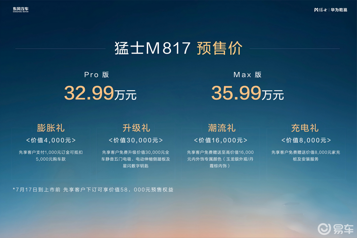 华为全栈助力，预售32.99万元起的猛士M817，要将谁一军？