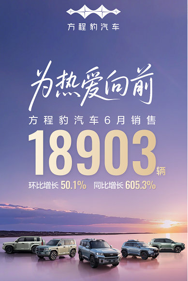 方程豹6月销量近19000辆，钛3月销破万，豹5蝉联冠军！
