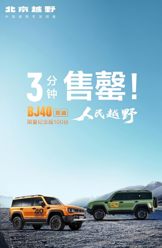 限时售12.69万起，北京越野BJ40燃油正式上市 全系标配牵引资质