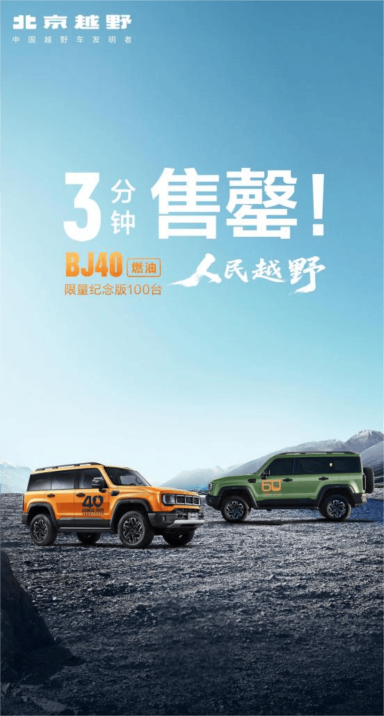 焕新价最低12.69万元起，北京越野BJ40燃油正式上市