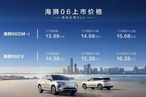 超百项全系标配，比亚迪海狮06上市，售价13.98万起