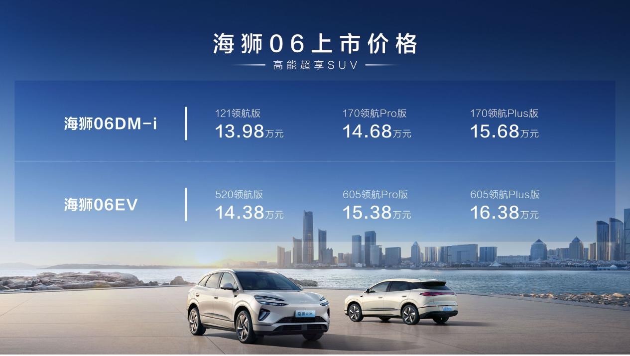 比亚迪海狮06上市 售价13.98万起 高品质出行之选
