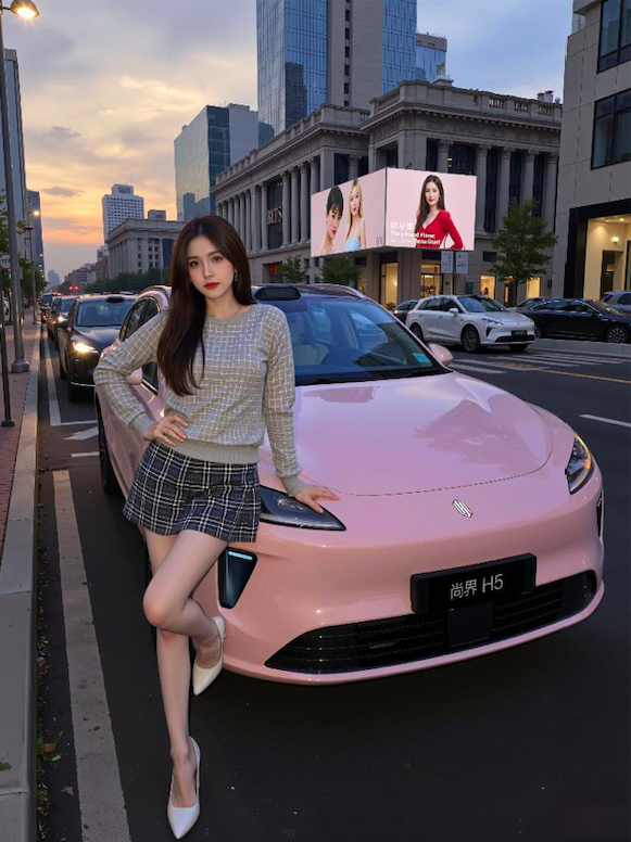尚界H5 ai图 拉面 车女