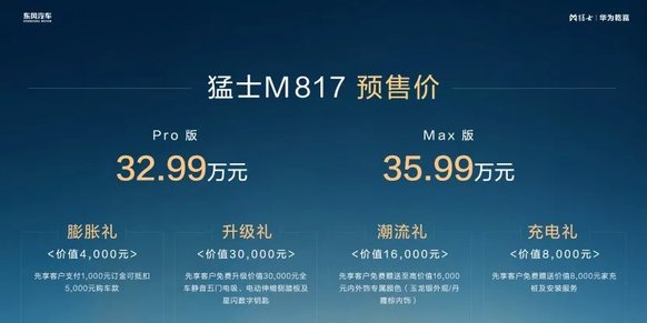 32.99万起 猛士M817预售开启