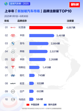 2025上半年比亚迪领跑全球多个新能源汽车市场