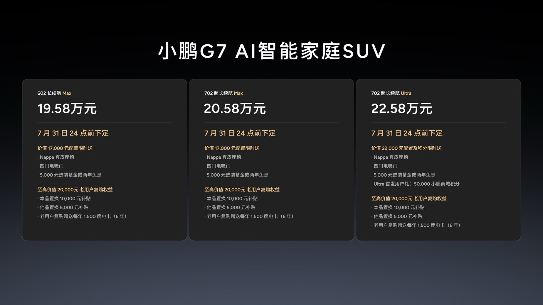 19.58万起！跨时代的AI汽车小鹏G7正式上市